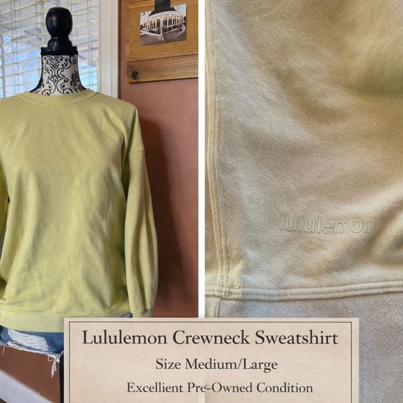 lululemon athletica Tops - ✨ Lululemon Perfectly Oversized Crew Sweatshirt – Yellow ✨